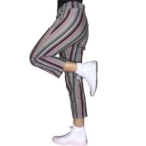 Y2K Striped Cropped Pants